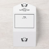 Halloween Gothic Wedding Skeleton Hart Handen All In One Uitnodiging (Buitenkant)