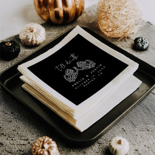 Halloween Gothic Wedding Skeleton Hart Handen Servet