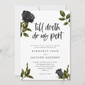 Halloween Gothic White Wedding Invitation Kaart (Voorkant)