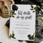 Halloween Gothic White Wedding Invitation Kaart