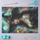 Halloween Gothic Witch beroemd gemaakt door Jack-O Tissuepapier (Craft)