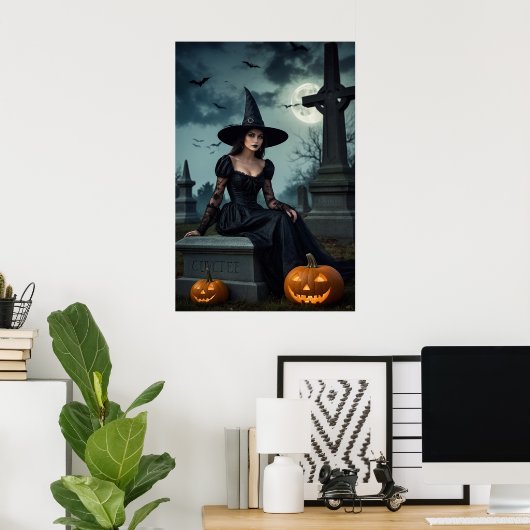Halloween Gothic Witch Poster (Thuiskantoor)