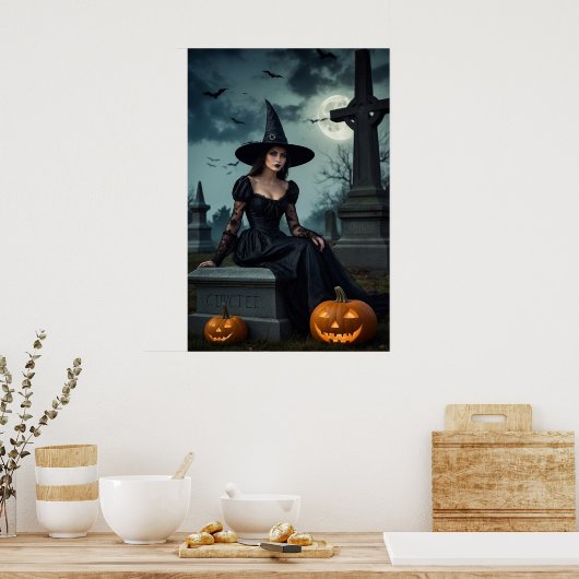 Halloween Gothic Witch Poster (Keuken)