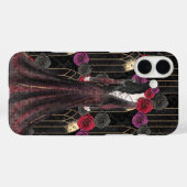 HALLOWEEN GOTHIC ZWART ROOD PAARS BLOEMEN & VROUW Case-Mate iPhone CASE (Achterkant (horizontaal))