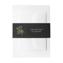 Halloween Gothic Zwart Roos Bruiloft Uitnodigingen Wikkel