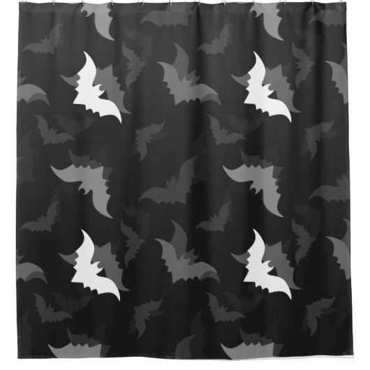 halloween gothic zwarte vleermuizen douchegordijn (Voorkant)