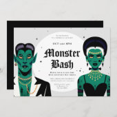 Halloween Gothics Frankenstein Monster Bash Kaart (Voorkant / Achterkant)