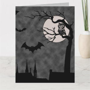 HALLOWEEN GOTHISCHE VLEERMUIZEN MAAN SPOOKACHTIGE KAART