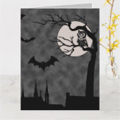 HALLOWEEN GOTHISCHE VLEERMUIZEN MAAN SPOOKY KUNSTK KAART (Gele Bloem)