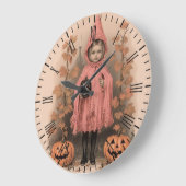Halloween Gotisch Roze Meisje Wandklok (Hoek)