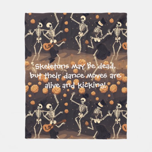 Halloween Gotisch Skelet Dans Modern Fleece Deken (Voorkant)