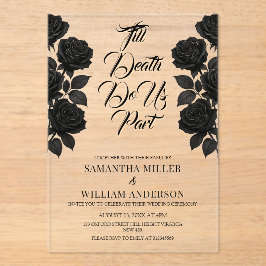 Halloween Gotische Bruiloft Acryl Uitnodigingen