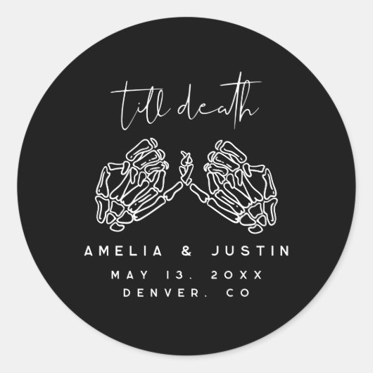 Halloween Gotische bruiloft gunst Stickers (Voorkant)