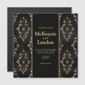 Halloween Gotische Bruiloft Uitnodiging met Spinne Magnetische Uitnodiging (Voorkant / Achterkant)