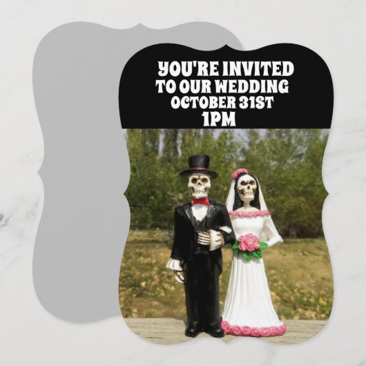 HALLOWEEN GOTISCHE BRUILOFT UITNODIGINGEN GEPERSON (Voorkant / Achterkant)