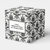 HALLOWEEN  Gotische Damast Patroon Schedel Bedankdoosjes (Achterkant)