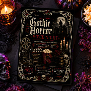 Halloween Gotische Film Nacht Horror Feest Vintage Kaart