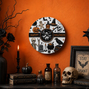 Halloween Gotische Griezelfotocollage Ronde Klok