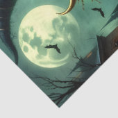 Halloween gotische heks met vleermuizen en pompoen tissuepapier (Detail)