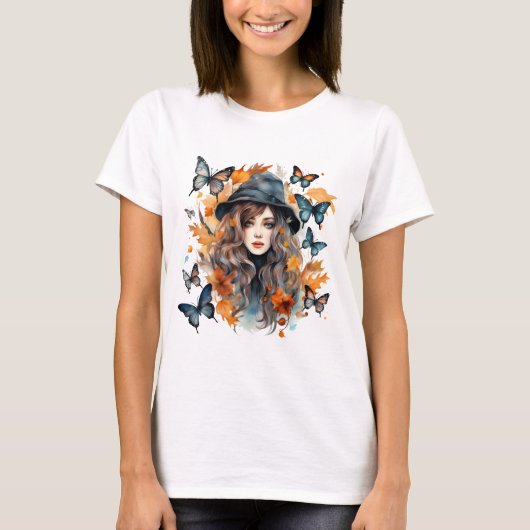 Halloween gotische heks t-shirt (Voorkant)