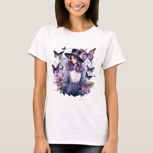 Halloween gotische heks t-shirt (Voorkant)