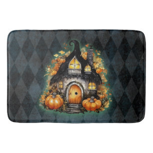 Halloween Gotische Herfst Fairy Cottage Blue Argyl Badmat
