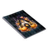 Halloween Gotische Herfst Fairy Cottage Blue Argyl Notitieboek (Rechterzijde)