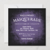 Halloween Gotische Paarse Rozen Invitation Kaart (Achterkant)