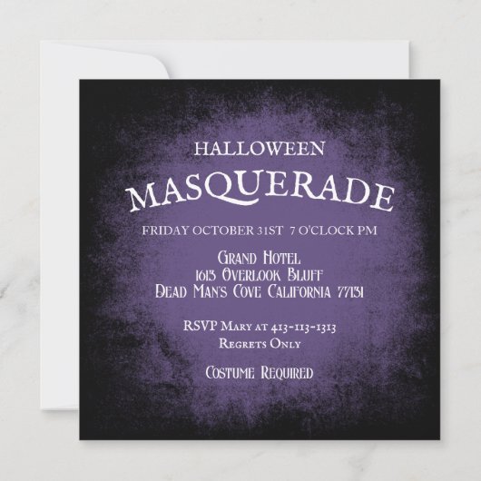 Halloween Gotische Paarse Rozen Invitation Kaart (Achterkant)