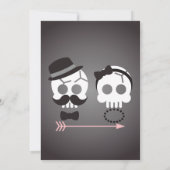 Halloween gotische schedel aangepaste bruiloftsdou kaart (Achterkant)