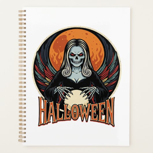 Halloween gotische skelet waarzegger Vector Afbeel Planner (Voorkant)