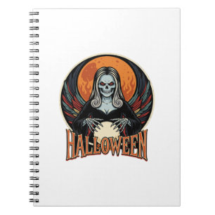 Halloween gotische skelet waarzegster Vector Afbee Notitieboek