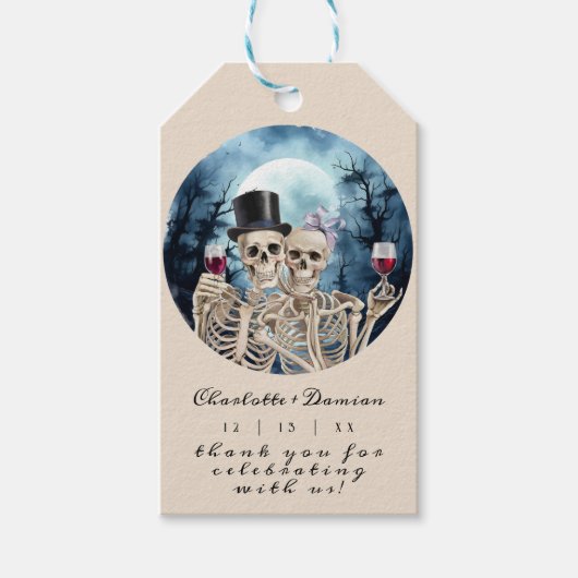 Halloween Gotische Skulls Tarot De Liefhebbers Bru Cadeaulabel (Voorkant)