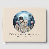 Halloween Gotische Skulls Tarot De Liefhebbers Bru Gastenboek (Voorkant)