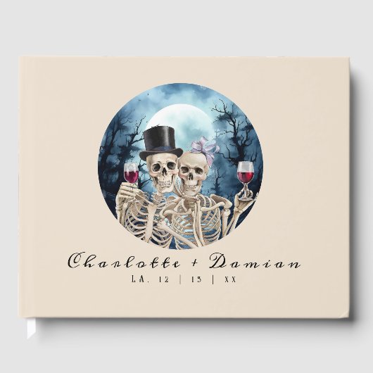 Halloween Gotische Skulls Tarot De Liefhebbers Bru Gastenboek (Voorkant)