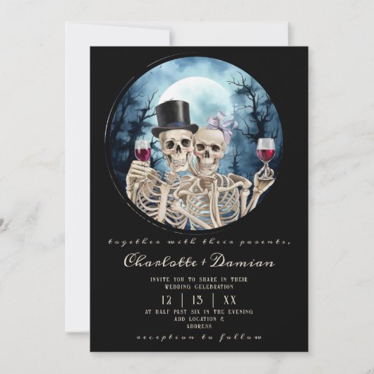 Halloween Gotische Skulls Tarot De Liefhebbers Bru Kaart (Voorkant)