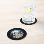 Halloween Gotische Skulls Tarot De Liefhebbers Bru Ronde Kartonnen Onderzetter (Insitu)