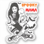 Halloween Gotische Spooky Mama Sticker (Voorkant)