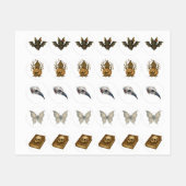 Halloween Gotische Stickers - Bat, Skull Book, Pla (Vel)