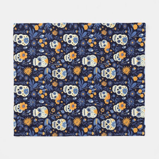 Halloween Gotische Suiker Schedel Modern Fleece Deken (Voorkant (Horizontaal))