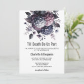 Halloween Gotische Thema Hydrangea Bloem Bruiloft Kaart (Staand voorkant)
