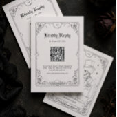 Halloween Gotische Trouw RSVP QR Code Informatiekaartje