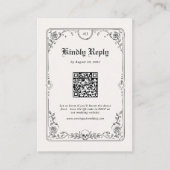 Halloween Gotische Trouw RSVP QR Code Informatiekaartje (Voorkant)
