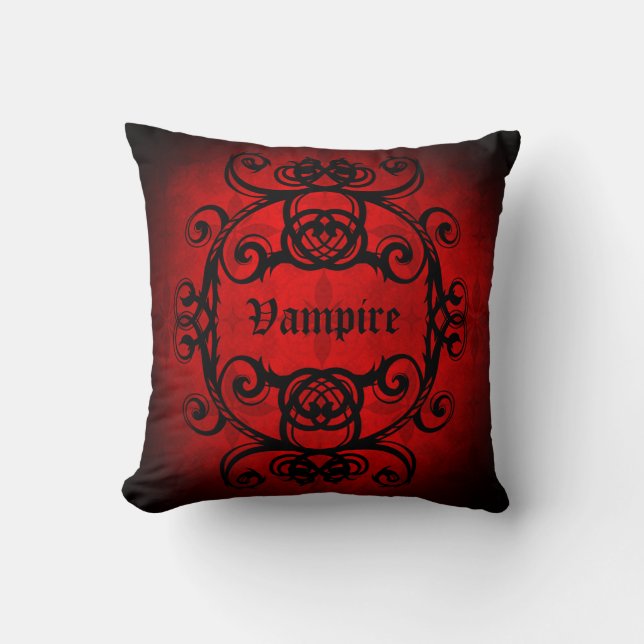 Halloween Gotische vampier rood en zwart decor Kussen (Voorkant)
