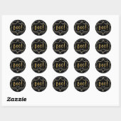 Halloween Goud BOO Zwart Wit Elegante Sticker (Vel)
