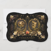 Halloween Goud Elegantie Skelet Samenkomst  Kaart (Voorkant)