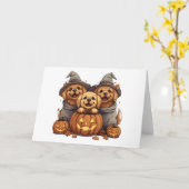 Halloween Goud Retriever Honden Jack O Lantern Kaart (Gele Bloem)