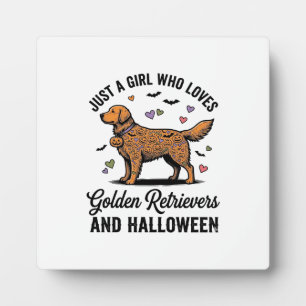 Halloween Goud Retriever Meisje Hond Moeder Vintag Fotoplaat