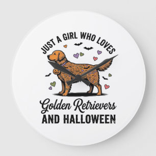 Halloween Goud Retriever Meisje Hond Moeder Vintag Grote Klok