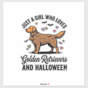Halloween Goud Retriever Meisje Hond Moeder Vintag Sticker